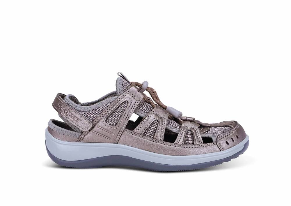 NEW ORTHOFEET women's verona closed-toe sandals in pewter